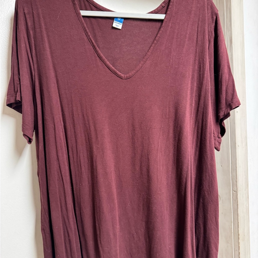 Old Navy Luxe Women's Burgundy V-Neck Top